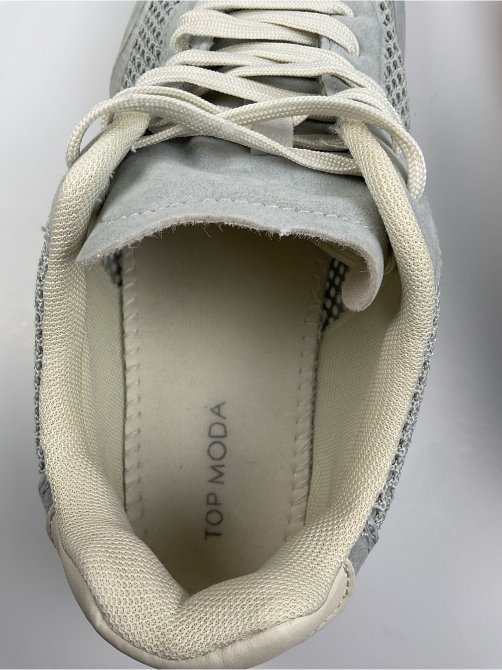 Top Moda Griffin-1 Womens Sneakers Size 8 Gray Cream Retro Casual Lace Up Shoes - Picture 11 of 12